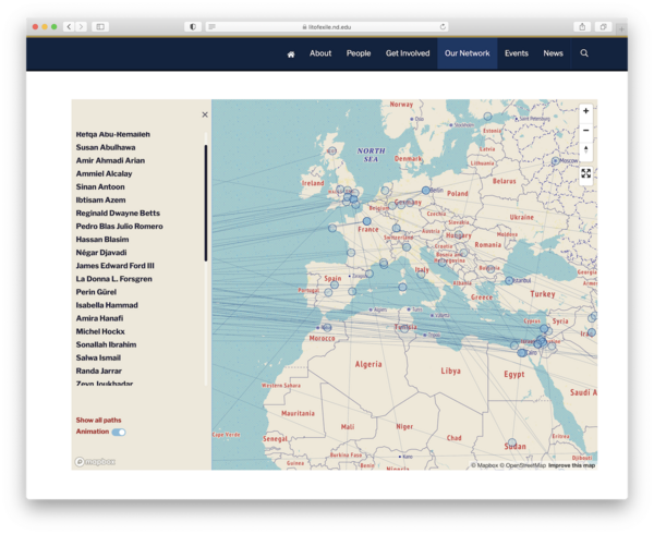 Screen Shot Of The Lit Of Exile Interactive Digital Map Embedded On The Website
